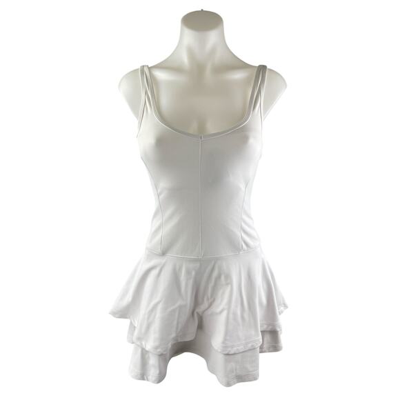 YPB Womens White Sleeveless Activewear Athletic Mini Romper A-line Tank Dress XS - Picture 1 of 4